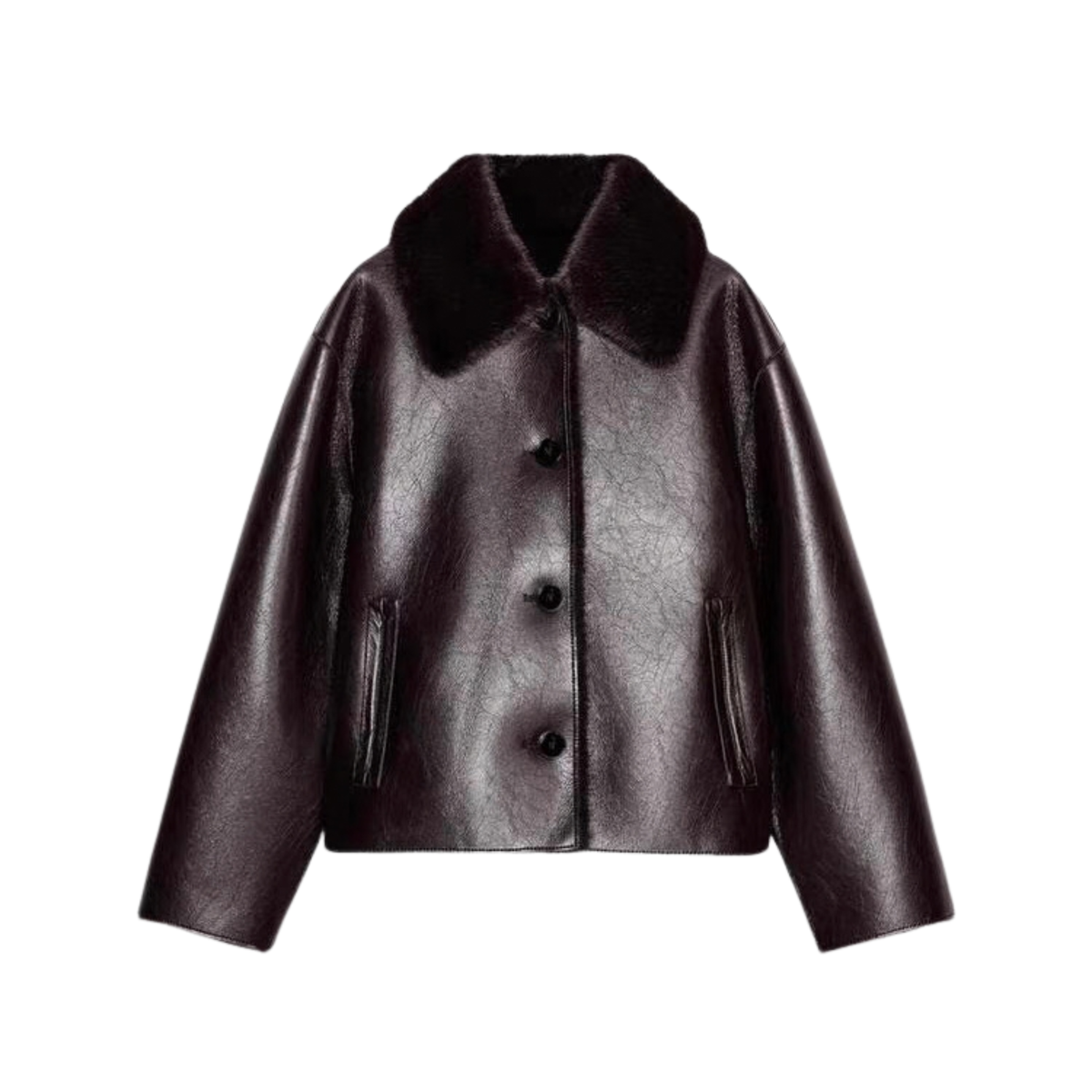 Reversible Double-Faced Faux Leather Jacket /Бэлэн/