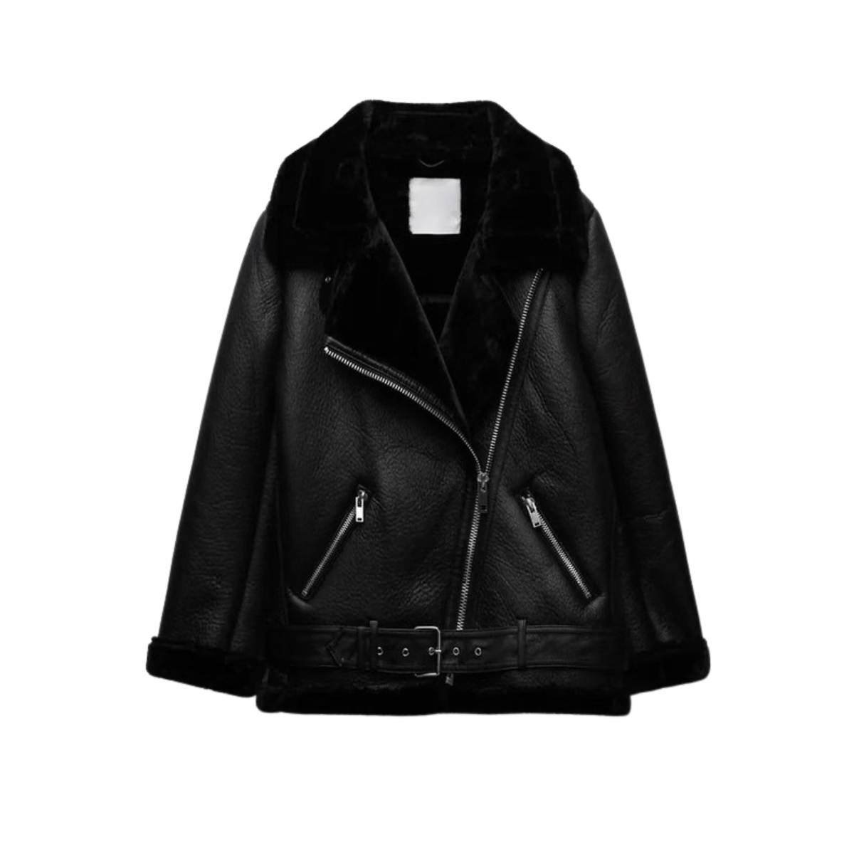 Black Leather Fur Jacket /Бэлэн/