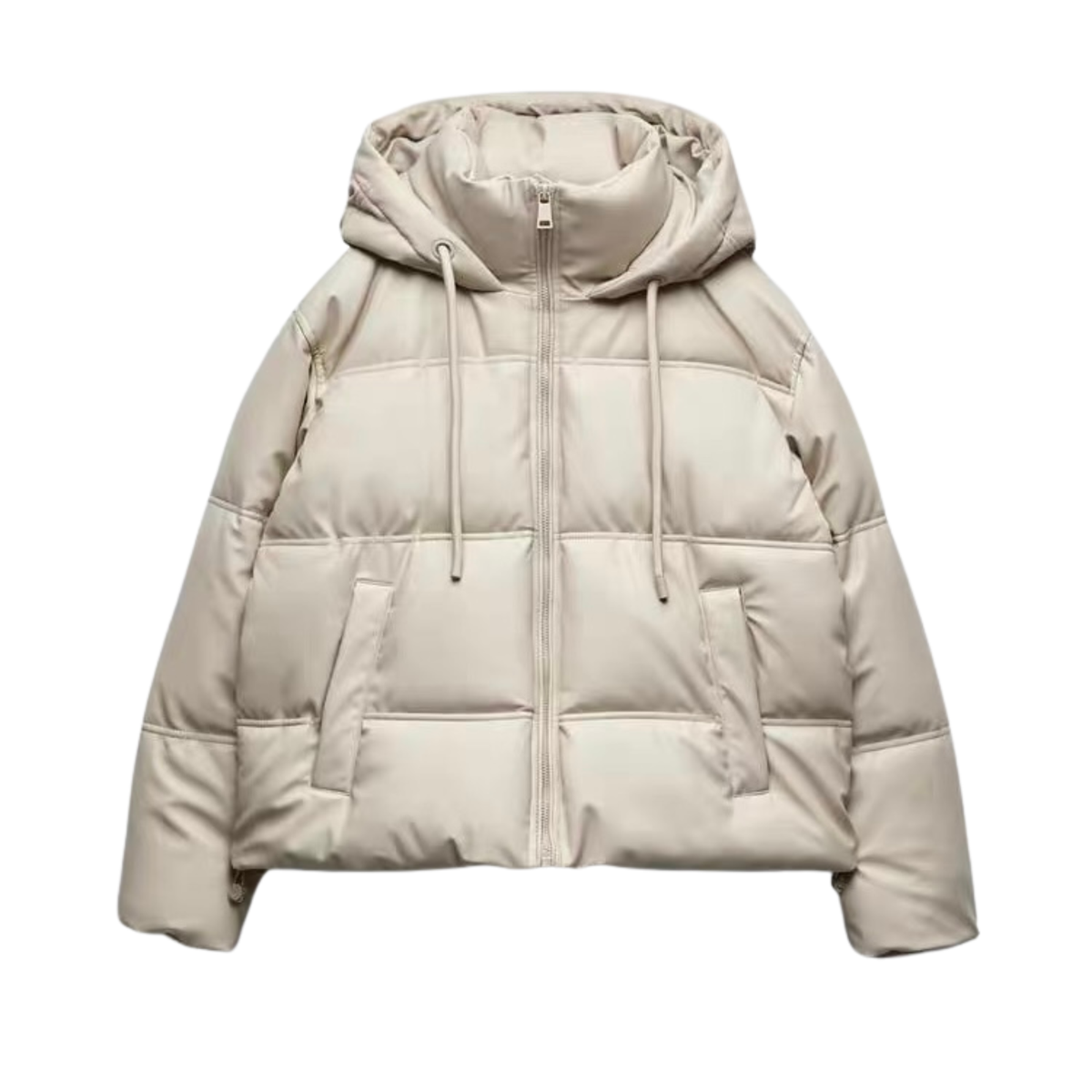 Faux Leather Puffer Jacket /Бэлэн/