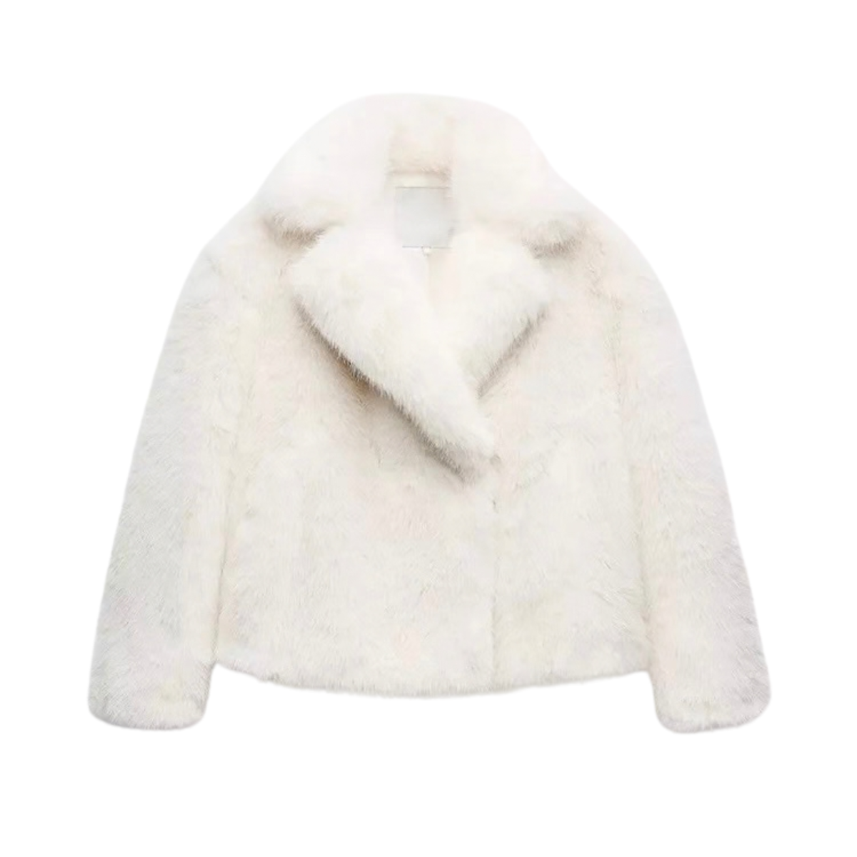 White Faux Fur Cropped Jacket /Бэлэн/