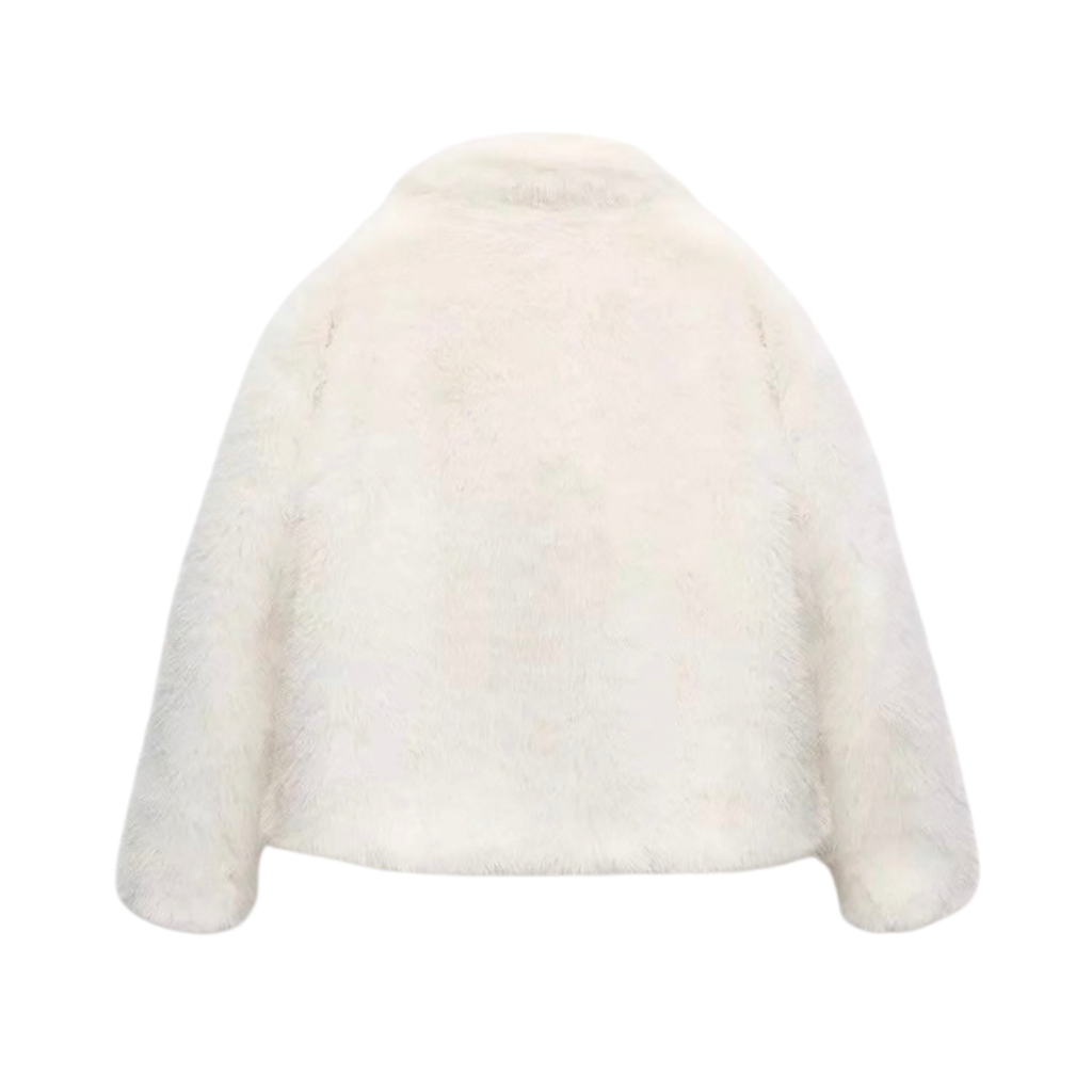 White Faux Fur Cropped Jacket /Бэлэн/