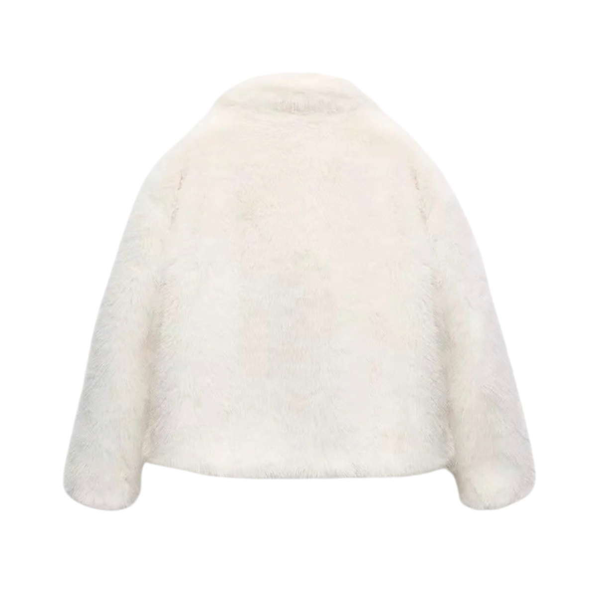 White Faux Fur Cropped Jacket /Бэлэн/