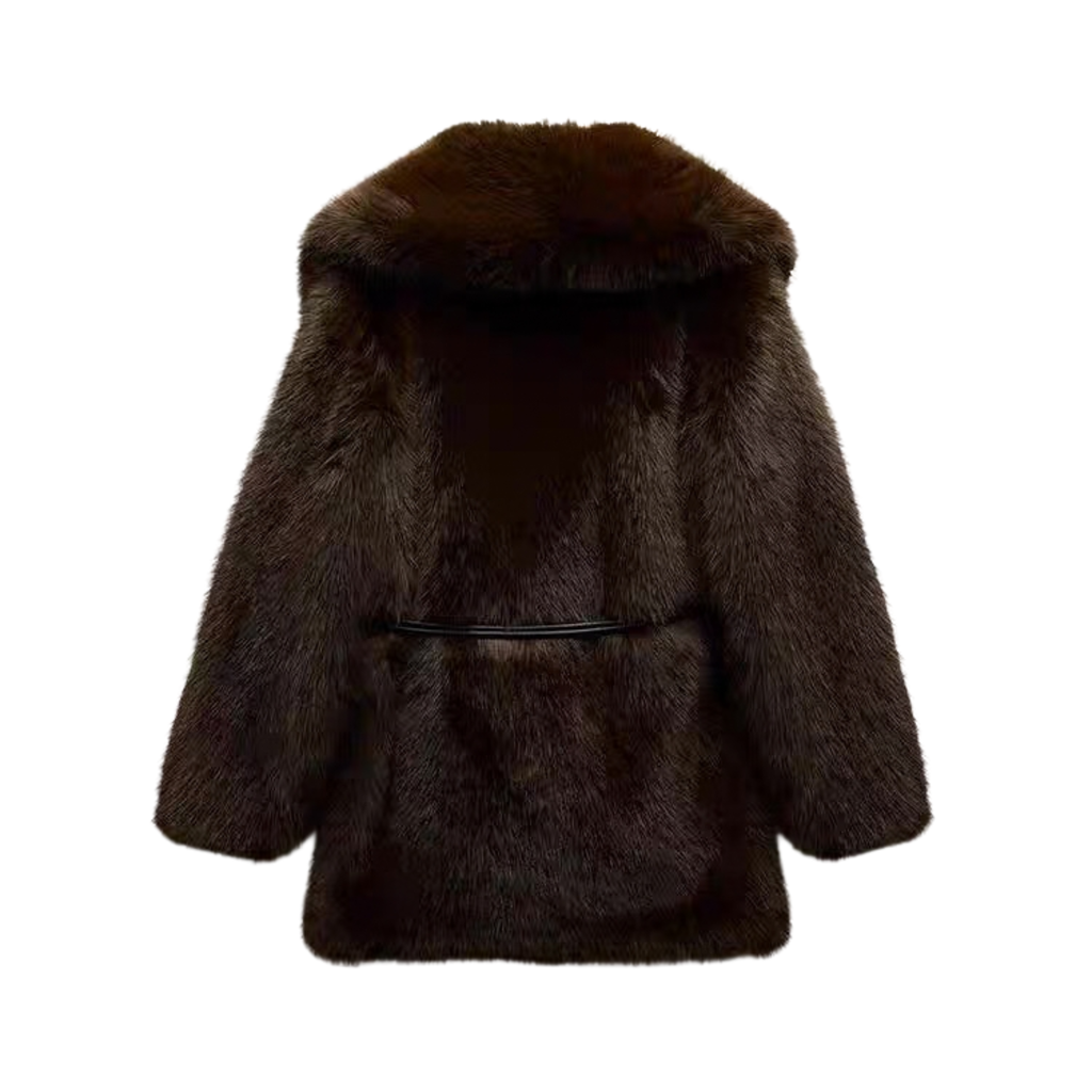 Brown Faux Fur Coat /Бэлэн/