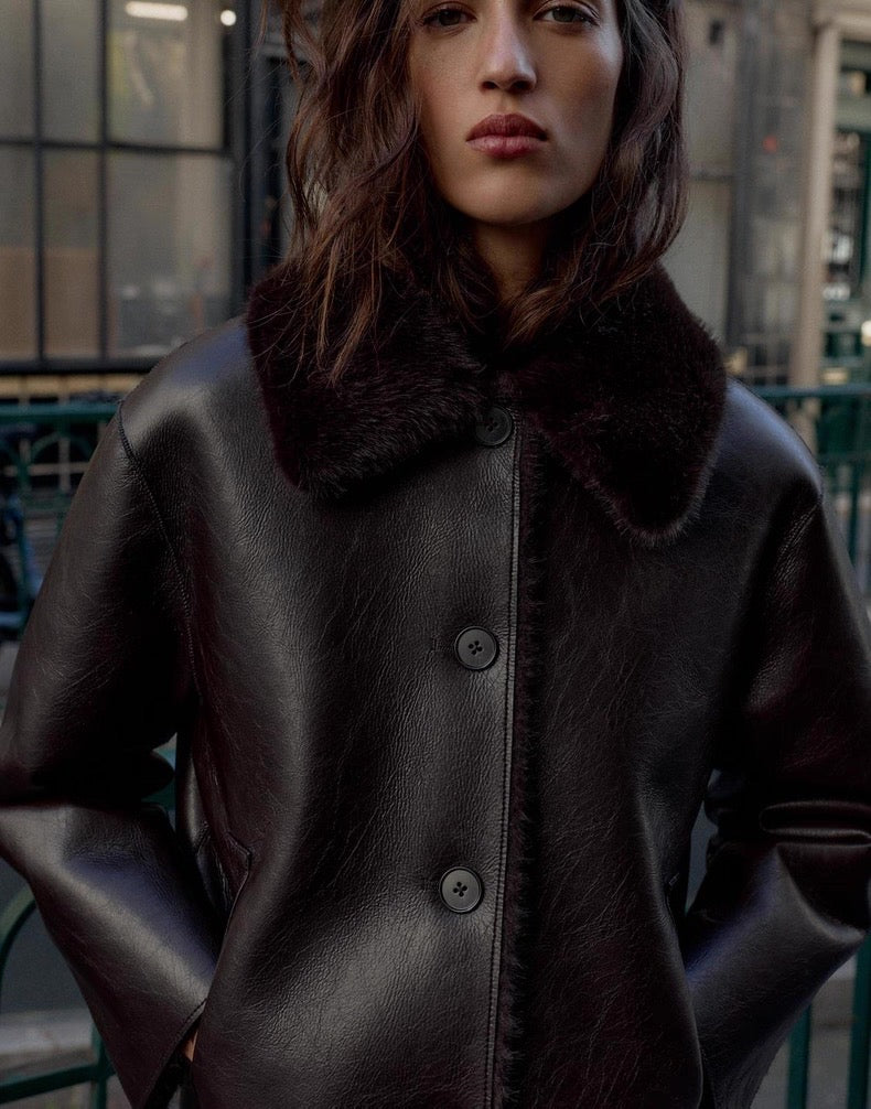 Reversible Double-Faced Faux Leather Jacket /Бэлэн/