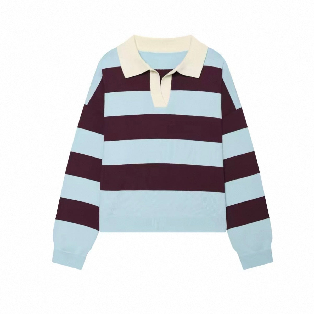 Striped Knit Polo Sweater /ZARA/