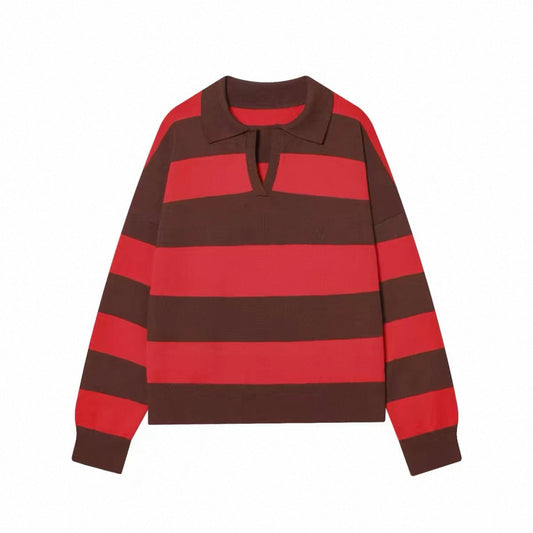 Striped Knit Polo Sweater /ZARA/