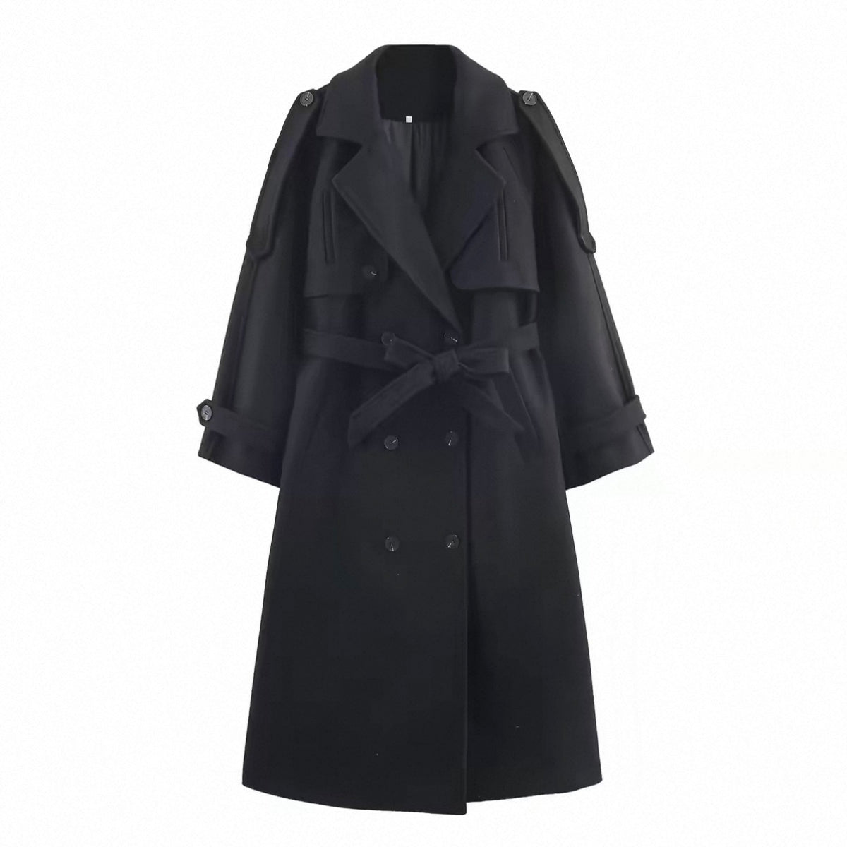 Double-Breasted Belted Coat With Tabs /Бэлэн/