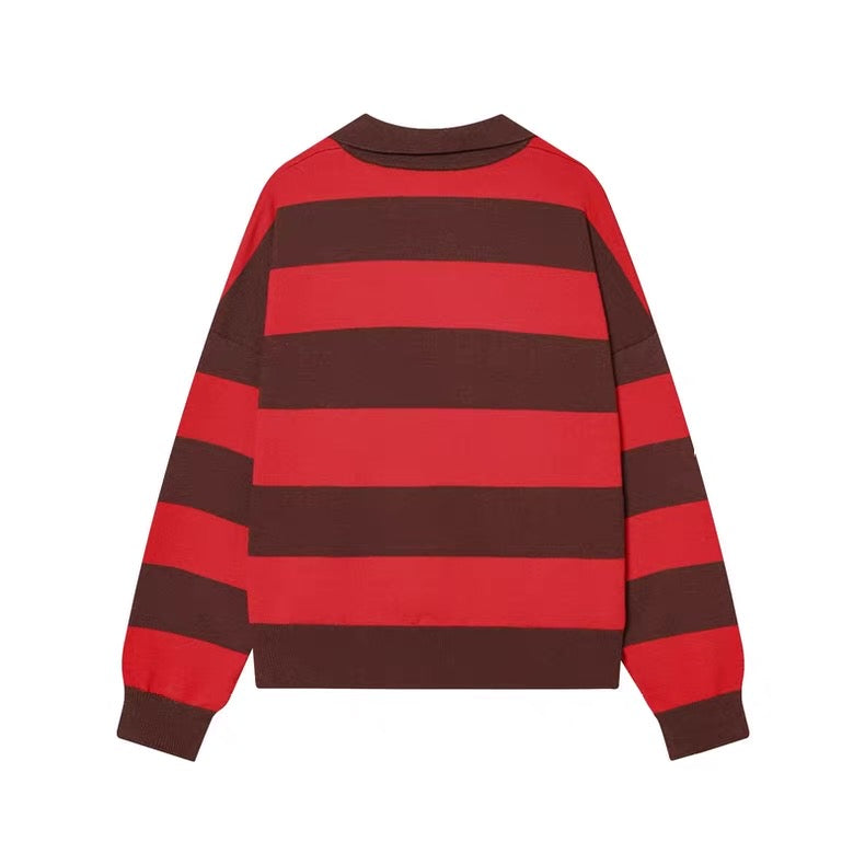Striped Knit Polo Sweater /ZARA/