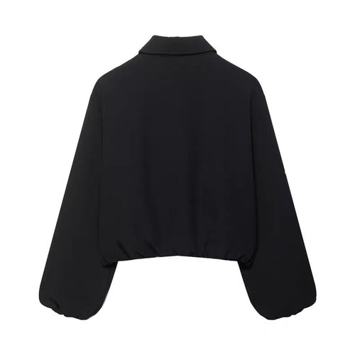 Black Cropped Zip-Up Jacket /Бэлэн/