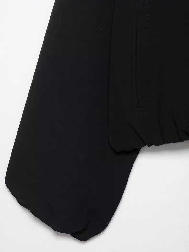 Black Cropped Zip-Up Jacket /ZARA/