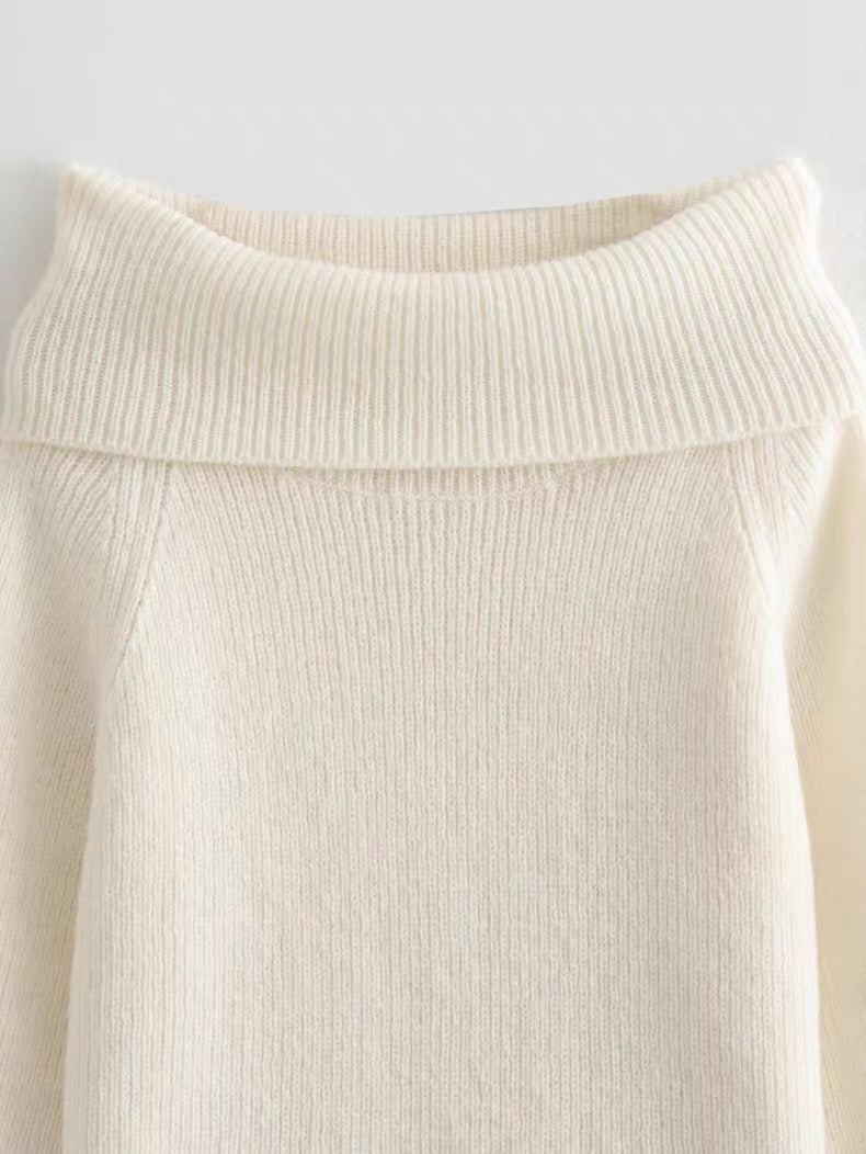 Off-Shoulder Knit Sweater