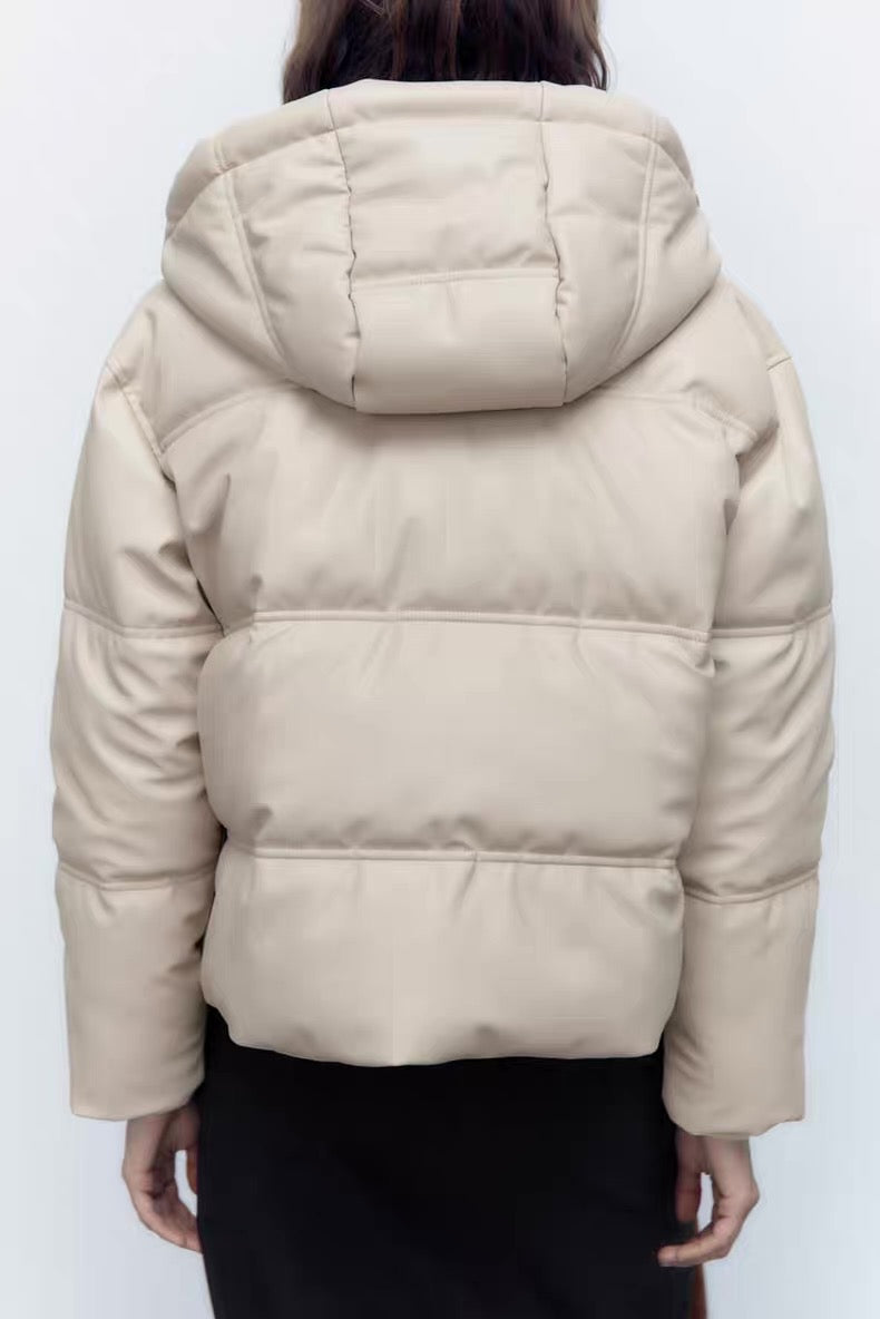 Faux Leather Puffer Jacket /Бэлэн/