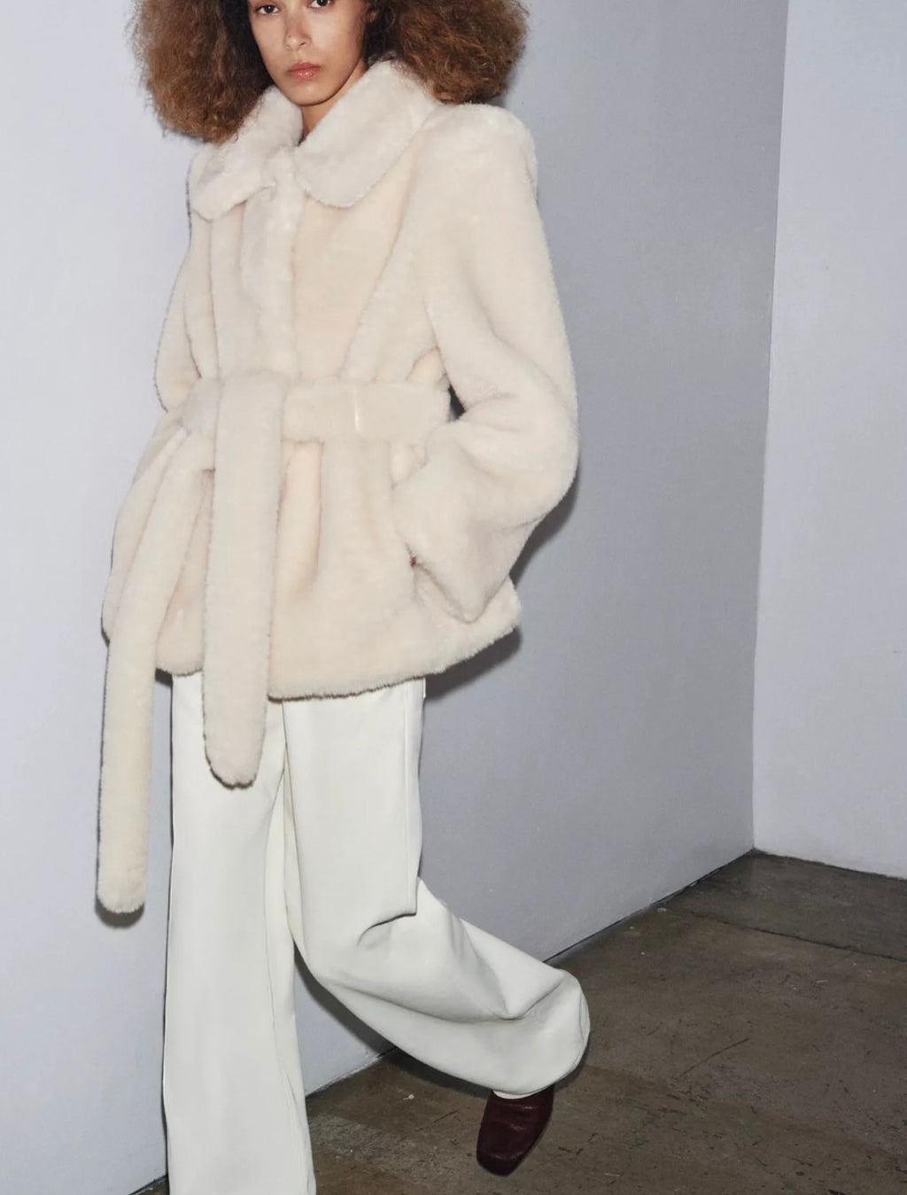 Faux Fur Belted Coat /Бэлэн/
