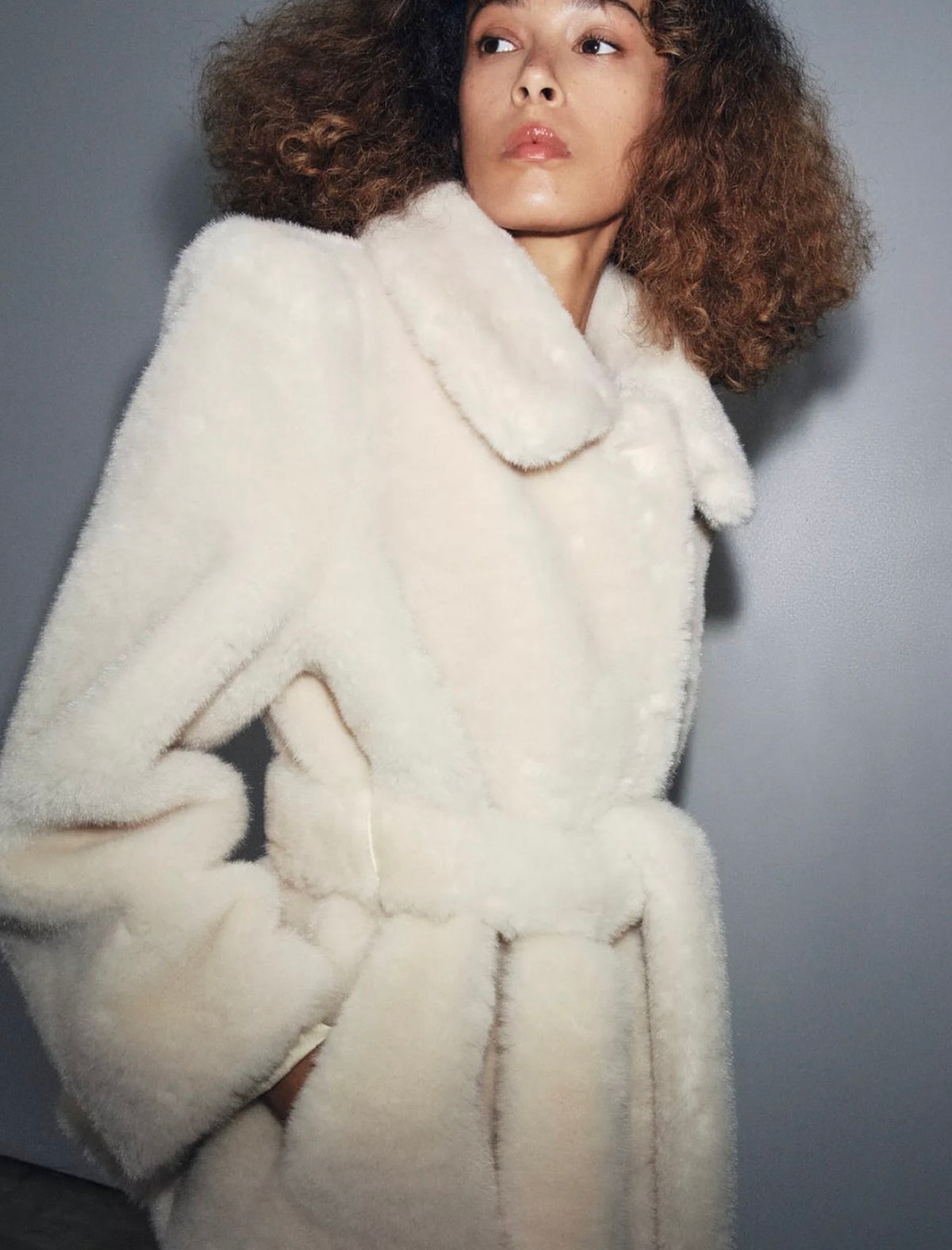 Faux Fur Belted Coat /Бэлэн/