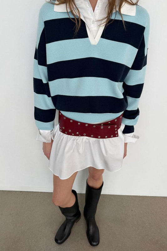 Striped Knit Polo Sweater /ZARA/
